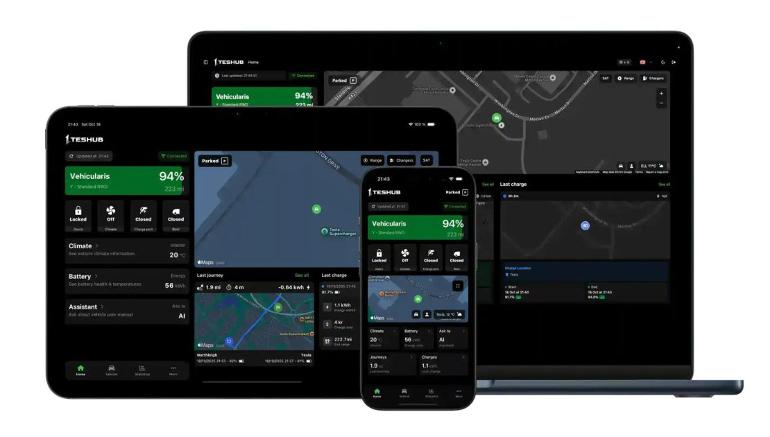 Teshub - Tesla Otomobilleri için Analiz & Verimlilik Uygulaması